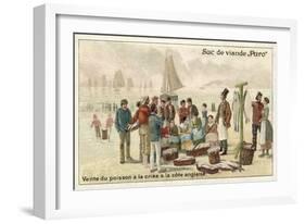 Selling Fish at Auction on the English Coast-null-Framed Giclee Print