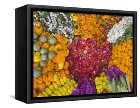 Selling Flowers for Diwali, Festival of Lights, Varanasi, India-Keren Su-Framed Stretched Canvas