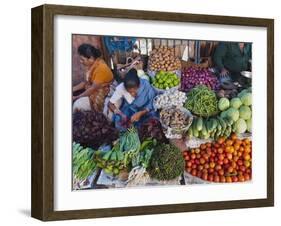 Selling Fruit in Local Market, Goa, India-Keren Su-Framed Premium Photographic Print