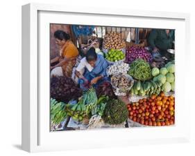 Selling Fruit in Local Market, Goa, India-Keren Su-Framed Premium Photographic Print