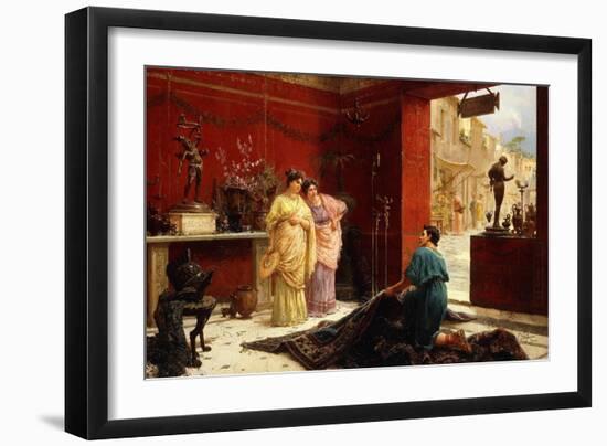 Selling His Wares (Oil on Canvas)-Ettore Forti-Framed Giclee Print