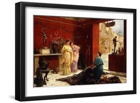 Selling His Wares (Oil on Canvas)-Ettore Forti-Framed Giclee Print