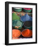 Selling Holy Color Powder at the Market, Puri, Orissa, India-Keren Su-Framed Photographic Print