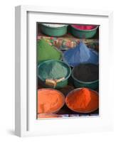 Selling Holy Color Powder at the Market, Puri, Orissa, India-Keren Su-Framed Photographic Print