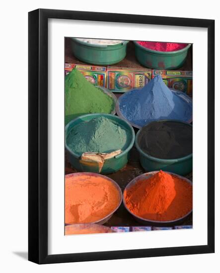 Selling Holy Color Powder at the Market, Puri, Orissa, India-Keren Su-Framed Photographic Print