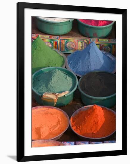 Selling Holy Color Powder at the Market, Puri, Orissa, India-Keren Su-Framed Photographic Print