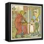 Selling Hot Cross Buns-Walter Crane-Framed Stretched Canvas