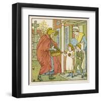 Selling Hot Cross Buns-Walter Crane-Framed Art Print