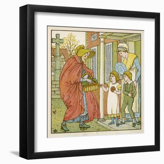 Selling Hot Cross Buns-Walter Crane-Framed Art Print