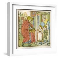 Selling Hot Cross Buns-Walter Crane-Framed Art Print