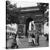 Selling Ice-Cream, Arc de Triomphe, Paris, c1950-Paul Almasy-Stretched Canvas