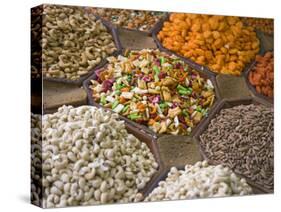 Selling Nuts and Dried Fruit at the Market, Dubai, United Arab Emirates-Keren Su-Stretched Canvas