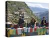 Selling Prayer Flags, Ganden Monastery, Near Lhasa, Tibet, China-Ethel Davies-Stretched Canvas