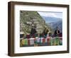 Selling Prayer Flags, Ganden Monastery, Near Lhasa, Tibet, China-Ethel Davies-Framed Photographic Print