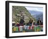 Selling Prayer Flags, Ganden Monastery, Near Lhasa, Tibet, China-Ethel Davies-Framed Photographic Print