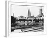 Selling Wood on the River Trave, Lubeck, circa 1910-Jousset-Framed Giclee Print