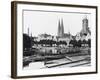 Selling Wood on the River Trave, Lubeck, circa 1910-Jousset-Framed Giclee Print