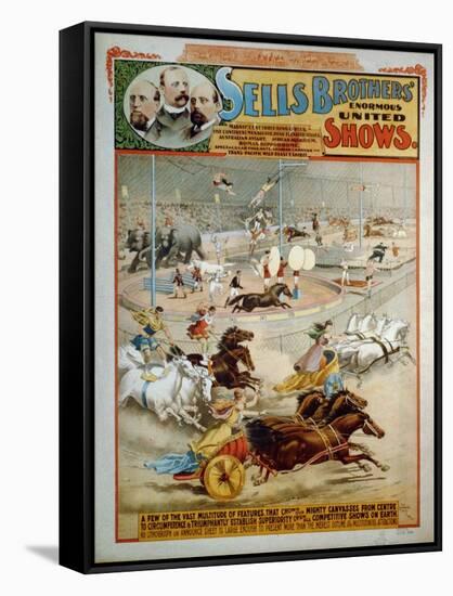 Sells Brothers' Enormous Shows, Ca 1885-null-Framed Stretched Canvas