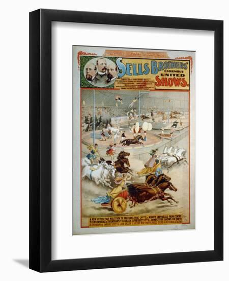 Sells Brothers' Enormous Shows, Ca 1885-null-Framed Giclee Print