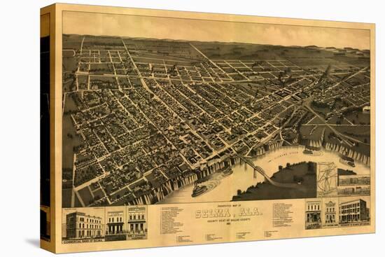 Selma, Alabama - Panoramic Map-Lantern Press-Stretched Canvas