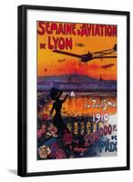 Semaine d' Aviation De Lyon Vintage Poster - Europe-Lantern Press-Framed Art Print