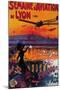 Semaine d' Aviation De Lyon Vintage Poster - Europe-Lantern Press-Mounted Art Print