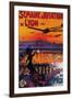 Semaine d' Aviation De Lyon Vintage Poster - Europe-Lantern Press-Framed Art Print