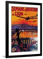 Semaine d' Aviation De Lyon Vintage Poster - Europe-Lantern Press-Framed Art Print