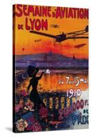 Semaine d' Aviation De Lyon Vintage Poster - Europe-Lantern Press-Stretched Canvas