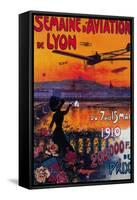 Semaine d' Aviation De Lyon Vintage Poster - Europe-Lantern Press-Framed Stretched Canvas