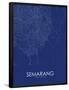 Semarang, Indonesia Blue Map-null-Framed Poster