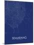 Semarang, Indonesia Blue Map-null-Mounted Poster