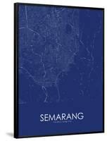 Semarang, Indonesia Blue Map-null-Framed Poster