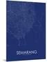 Semarang, Indonesia Blue Map-null-Mounted Poster