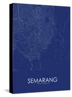 Semarang, Indonesia Blue Map-null-Stretched Canvas