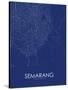 Semarang, Indonesia Blue Map-null-Stretched Canvas