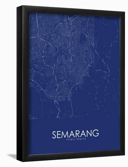 Semarang, Indonesia Blue Map-null-Framed Poster