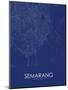 Semarang, Indonesia Blue Map-null-Mounted Poster