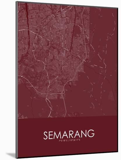 Semarang, Indonesia Red Map-null-Mounted Poster