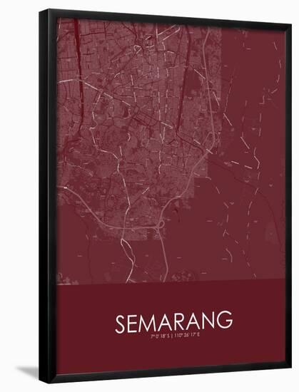 Semarang, Indonesia Red Map-null-Framed Poster