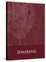 Semarang, Indonesia Red Map-null-Stretched Canvas
