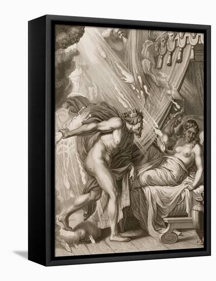 Semele is Consumed by Jupiter's Fire, 1731-Bernard Picart-Framed Stretched Canvas