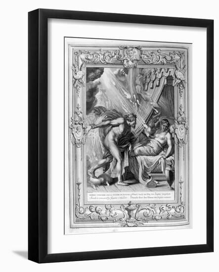 Semele Is Consumed by Jupiter's Fire, 1733-Bernard Picart-Framed Giclee Print