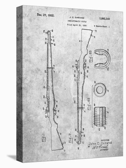 Semi Automatic Rifle Patent-Cole Borders-Stretched Canvas