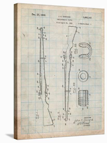 Semi Automatic Rifle Patent-Cole Borders-Stretched Canvas