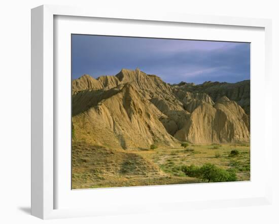 Semi Desert with Badlands, Border Area to Azerbaidjan, Vashlovani National Park, Georgia, May 2008-Popp-Framed Photographic Print