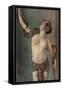 Semi-Naked Egyptian Woman with Python-null-Framed Stretched Canvas