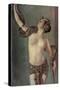 Semi-Naked Egyptian Woman with Python-null-Stretched Canvas