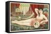 Semi-Nude Asian Woman with Fan-null-Framed Stretched Canvas