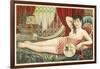 Semi-Nude Asian Woman with Fan-null-Framed Art Print